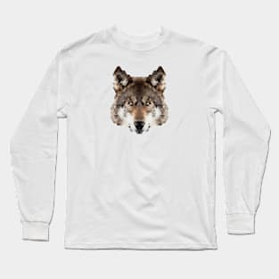 Minimalist Geometric Stylized Animals - Wolf Long Sleeve T-Shirt